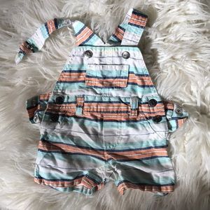 Striped overalls